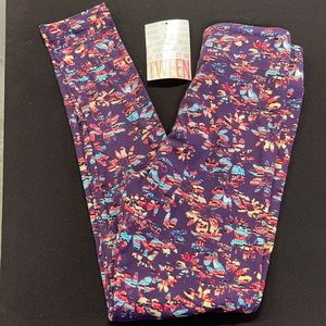 LuLaRoe Tween Purple Floral Leggings